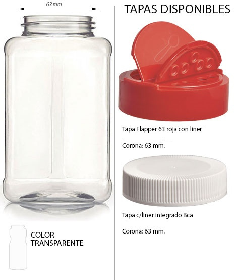 FRASCO RECT. 650 ML. 
Piezas por empaque:	78