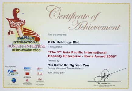 5th Asia Pacific International Honesty Enterprise - Keris Award 2006
