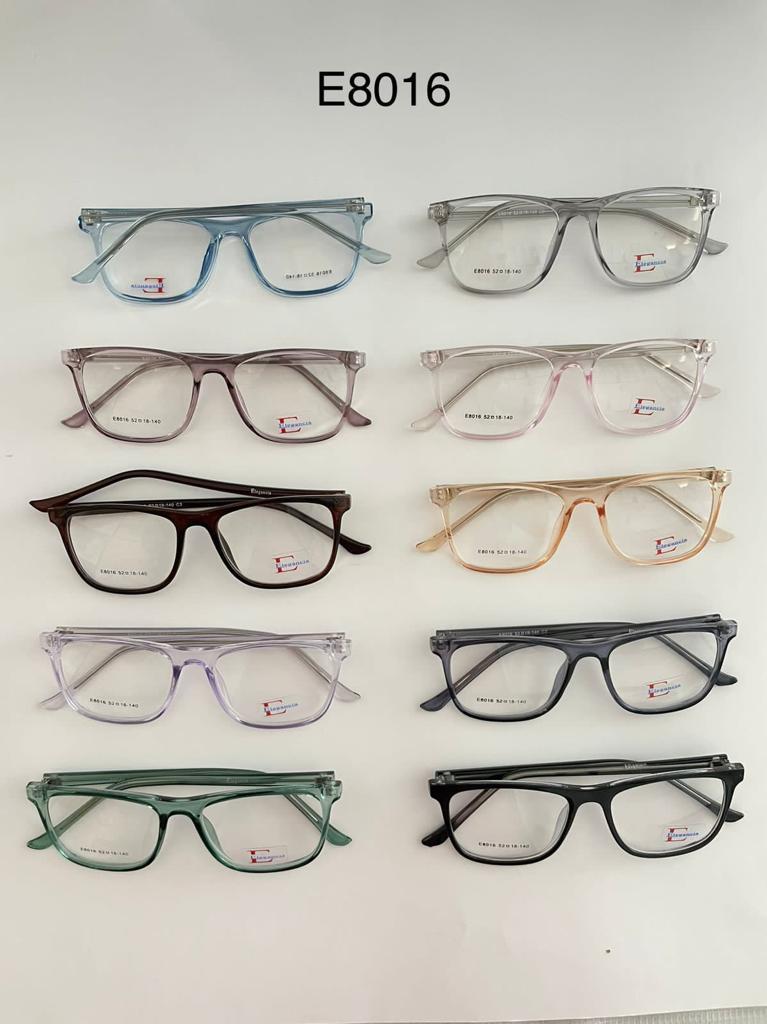 Modelo: E8016
Colores Translucidos: Cafe, Negro brilloso, Gris, Amarillo, Verde, Humo, Lila, Cafe Claro y Azul
Colores Difuminados: Cafe, Rojo, Morado, Azul, Negro/Transparente y Negro/azul