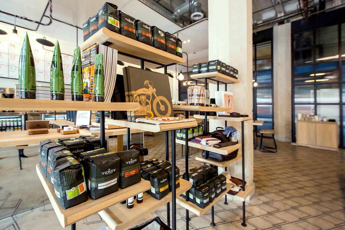 Verve Coffee Shop - Displays, Tables, Chairs, Stools, & Lighting