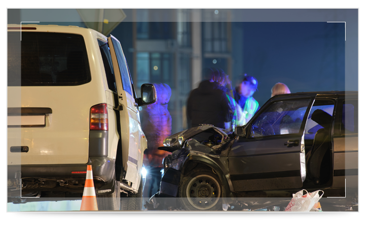 A scene from a car accident 