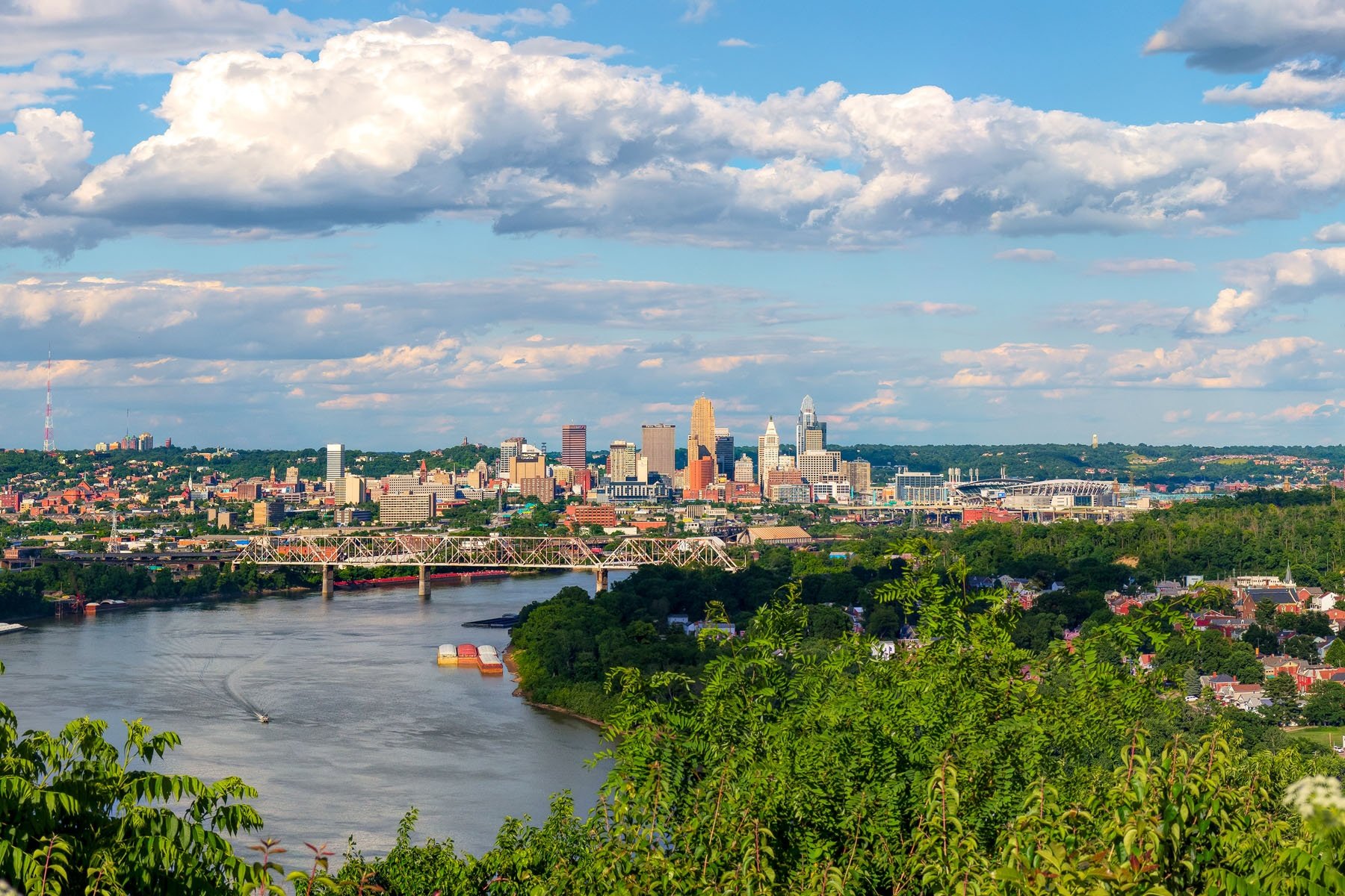 VIEWING THE "QUEEN" FROM THE WEST - Most Cincinnatians are familiar with this view of the city. If you haven’t visited Mount Echo Park in Price Hill, be sure to put it on your to do list. This is a grand view of the Queen City.