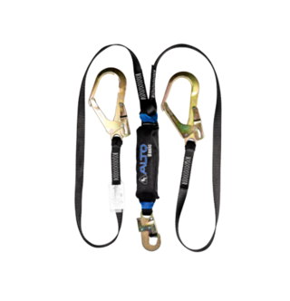 LÍNEA DE VIDA CON  AMORTIGUADOR DOBLE  GANCHO  GRANDE ALTO