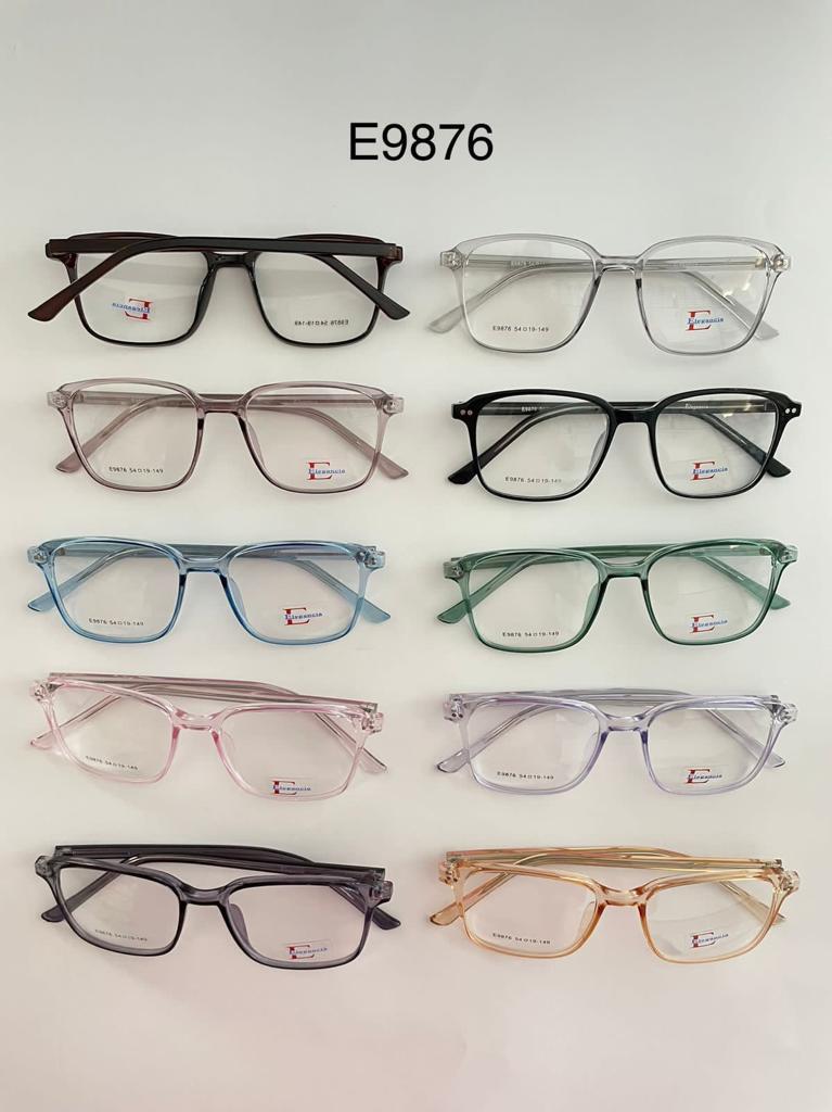 Modelo: E9876
Colores Translucidos: Cafe, Negro brilloso, Gris, Amarillo, Verde, Humo, Lila, Cafe Claro y Azul
Colores Difuminados: Cafe, Rojo, Morado, Azul, Negro/Transparente y Negro/azul