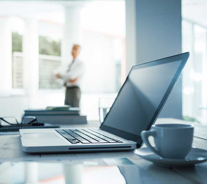 Man working on laptop