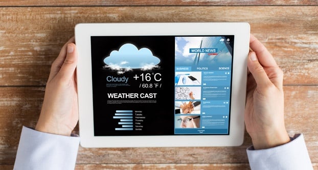 Weather Cast on Tablet