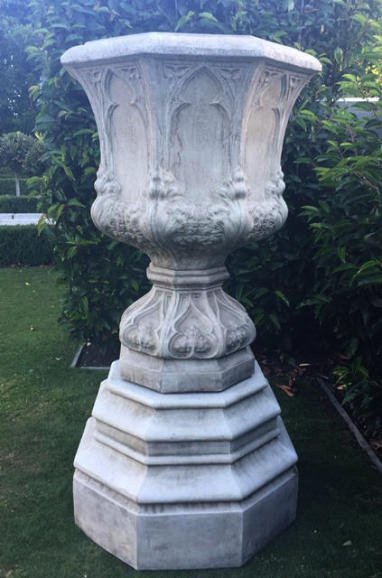 Gothic Urn on Octagonal Base