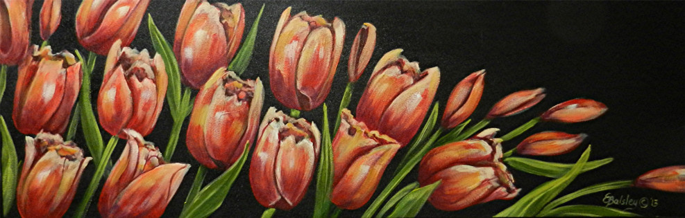 Presentation, Acrylic, 12x36, on Canvas, Framed