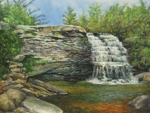 82. Muddy Creek Falls, 12 x 16 oil on panel