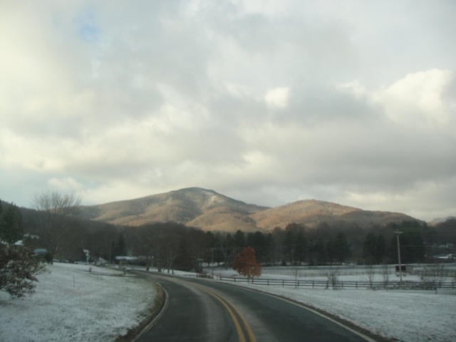 A view of the mountains as traveling though the valley to the farm on Church Rd.