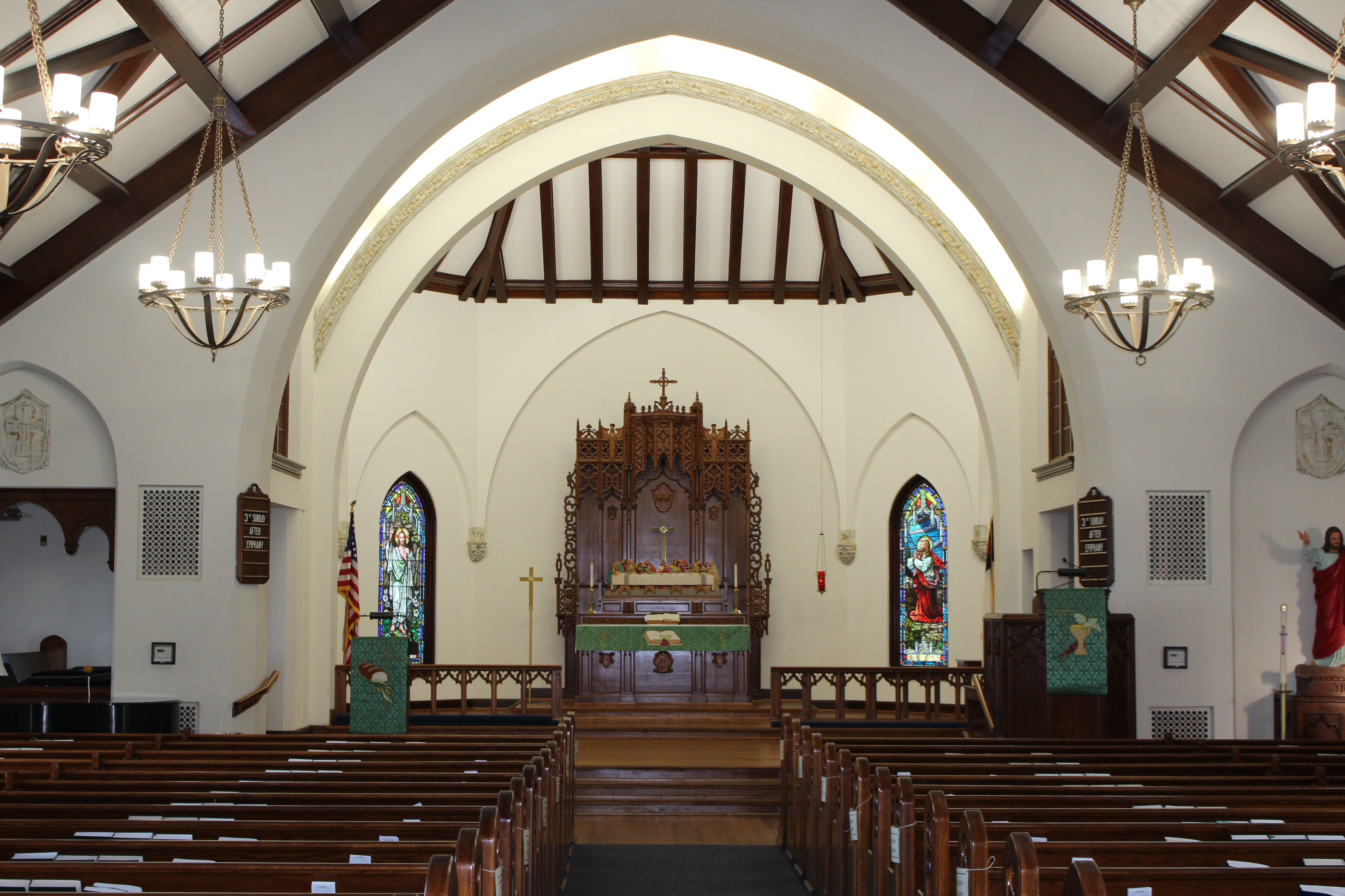 Interior of St Paul Lutheran Church in Yorktown Texas