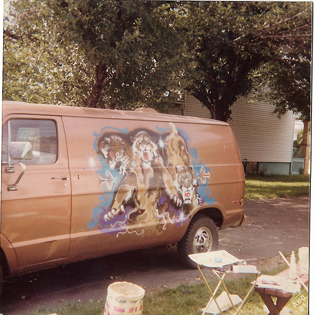 First airbrush van, early 80's, using Acrylic paint...