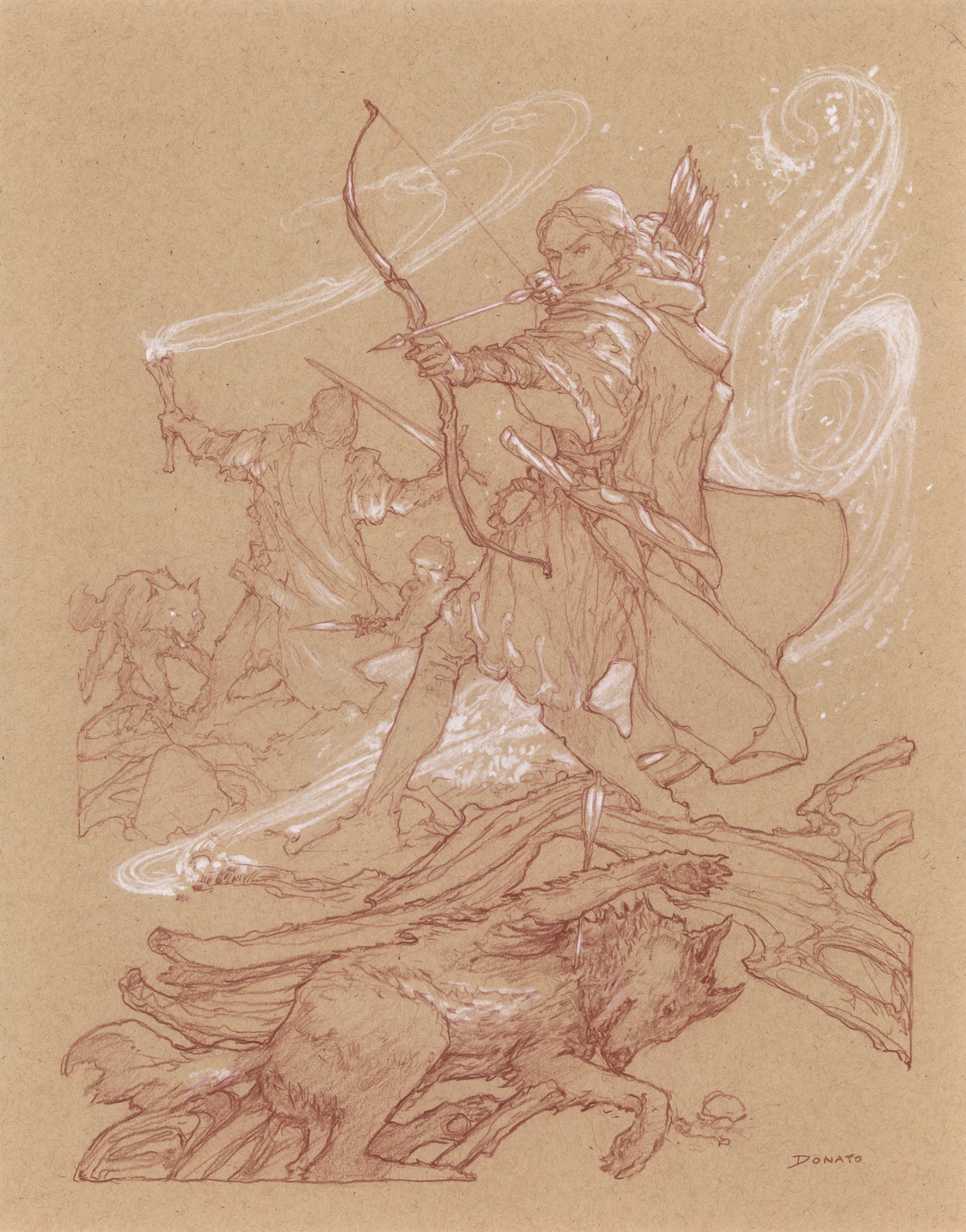 Attack of the Wargs
14" x 11" 
watercolor pencil and chalk  2025
private collection