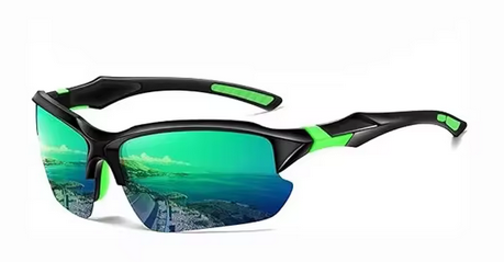 Sportliche polarisierte Sonnenbrille zum Radfahren, Angeln und für den Urlaub. Sonnenbrillen mit UV400-Filter für Damen und Herren.
Schwarz und Grün