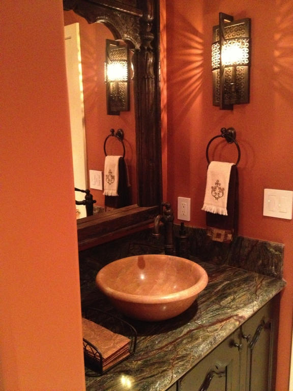 AFTER -  Moroccan theme designed around original mirror.