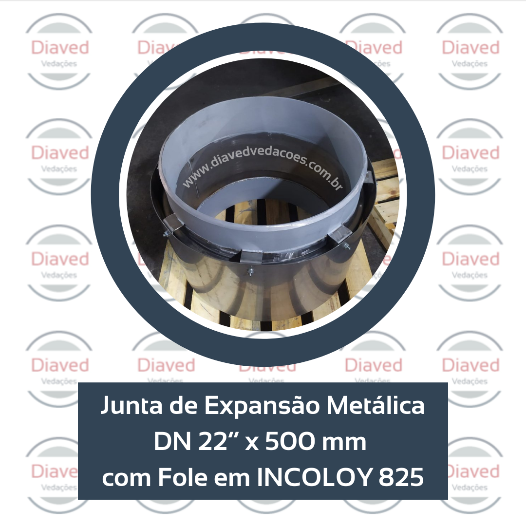 Junta de Expansão Metálica DN 22” x 500 mm com Fole em INCOLOY 825