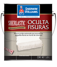 SHERLASTIC Oculta Fisuras de Sherwin Williams es un recubrimiento que proporciona una excelente flexibilidad, durabilidad y resistencia al agua.
Este protegerá la superficie en contra de la lluvia y viento cuando es usado sobre concreto prefabricado, concreto tilt-up, concreto colado en el lugar, estuco y materiales similares.