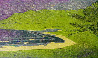 Wdc-014 BAY 5.5x9 6-Color Reduction Woodcut  1995