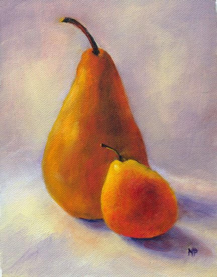 Guardian Pear ~ 5" x 7" Oil on Pane   SOLDl