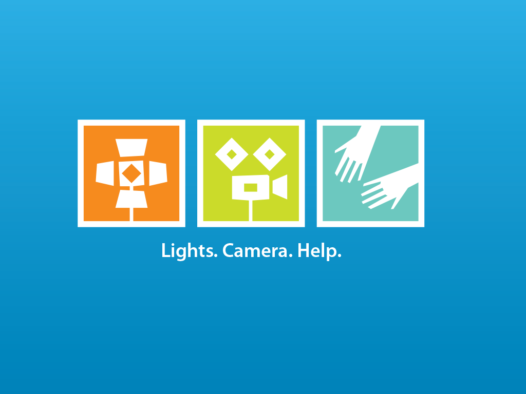 Lights. Camera. Help. Logo