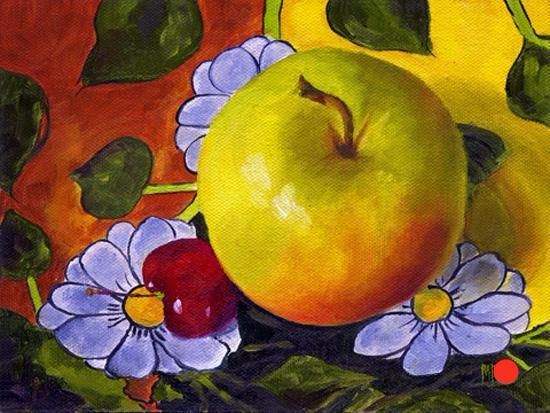 Apple & Cherry
6x8 
Original oil on panel
