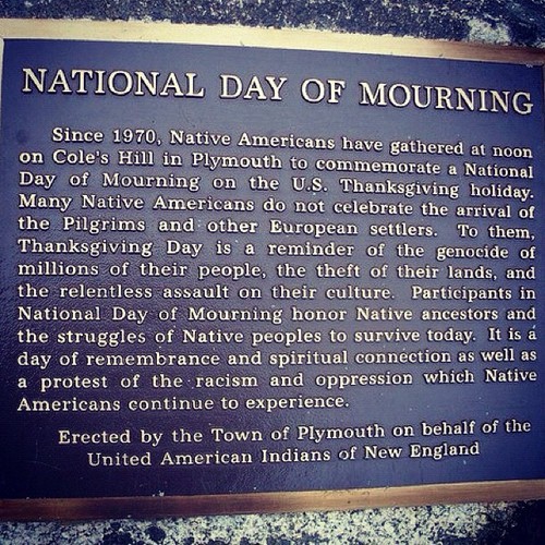 Thanksgiving a Day of Mourning for Native Americans many hoops