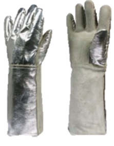 GUANTE KEVLAR ALUMIIZADO PALMA DE CARNAZA 300°C EJRV13