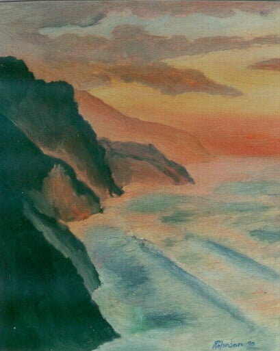Op-001 HAWAIIAN SUNSET 20 in x 16 in Oil on Linen private collection