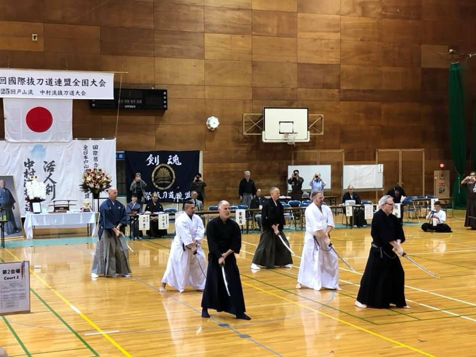 Toyama Ryu Embu - participants from UK, Australia,  California and Kenshinkan Dojo.