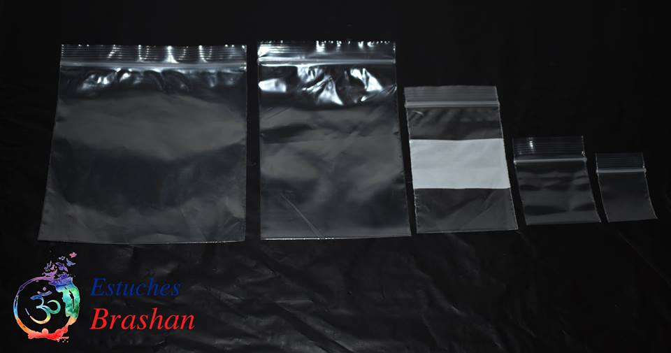 Bolsa de cierre de diferentes tamaños, lisa o con franja 