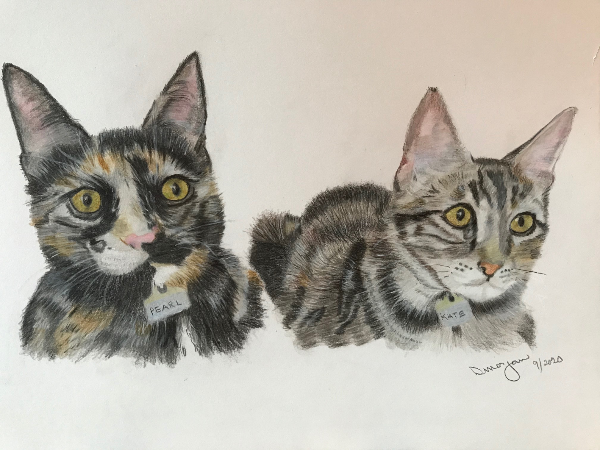 Pearl and Kate in Colored Pencil