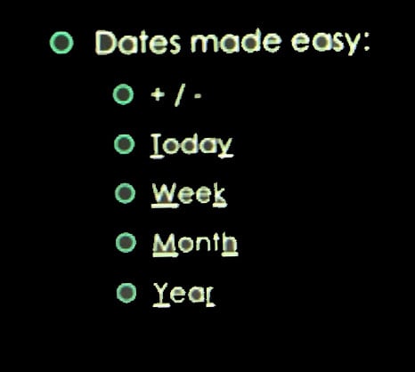 Date shortcuts