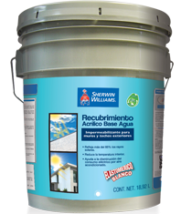 El Recubrimiento Acrílico Base Agua de Sherwin Williams es un recubrimiento blanco el cual ha sido formulado para convertirse en una excelente barrera impermeable, ayuda a la reducción de temperatura gracias a aditivos especiales.