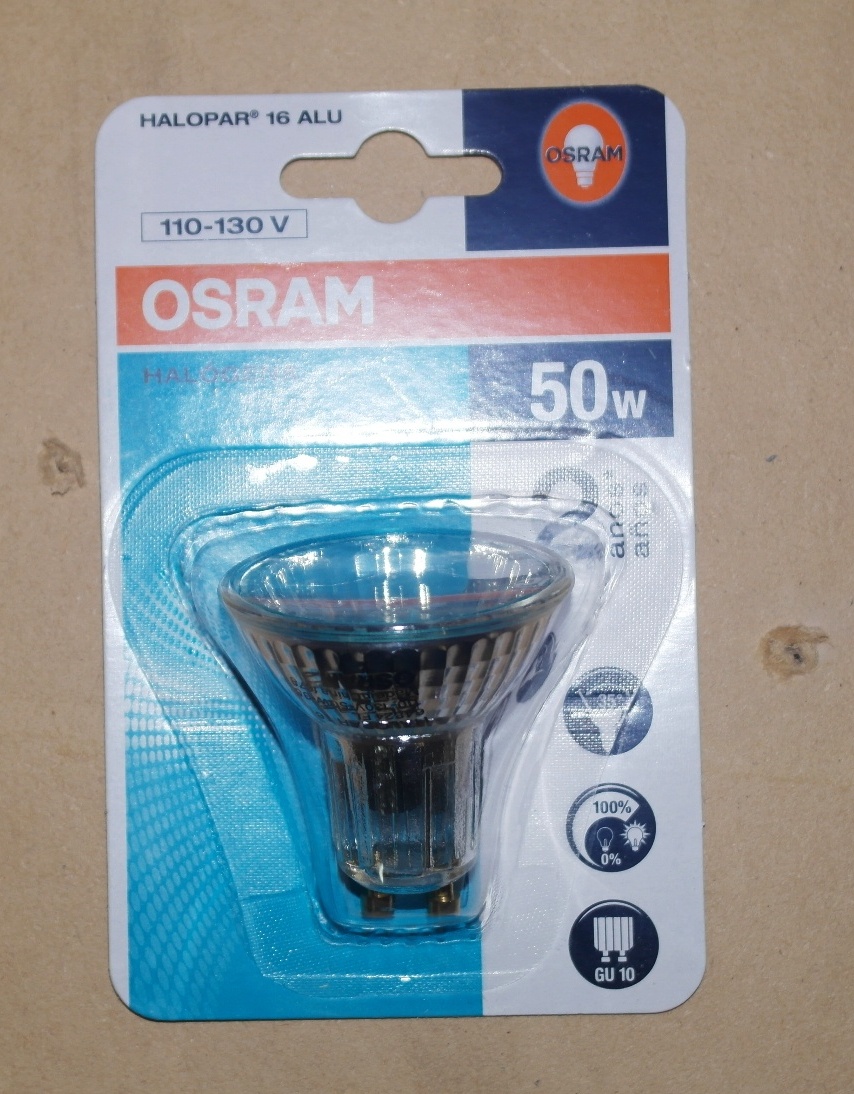 Halogeno Dicroico 50W/120V
 GU10 Osram Cód - 10920