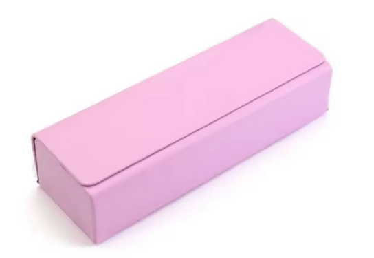 Einfarbige faltbare Brillenbox aus PU-Leder, wasserdicht, starke Magnete. Stilvolles Brillenetui. Farbe: Rosa