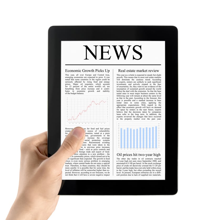 Tablet with news||||