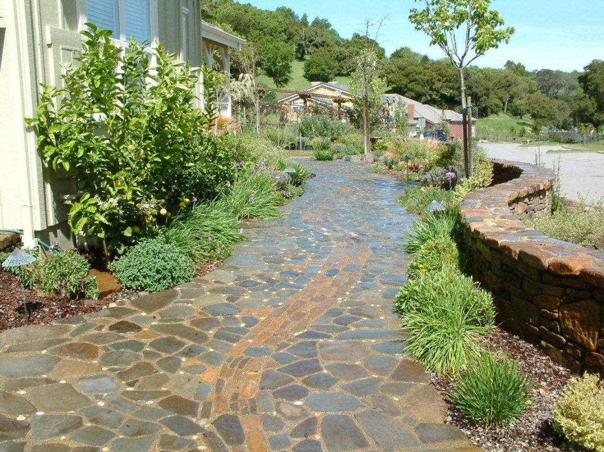Which materials do you prefer for walkways - stone, flagstones, gravels, mulch, or wood? 