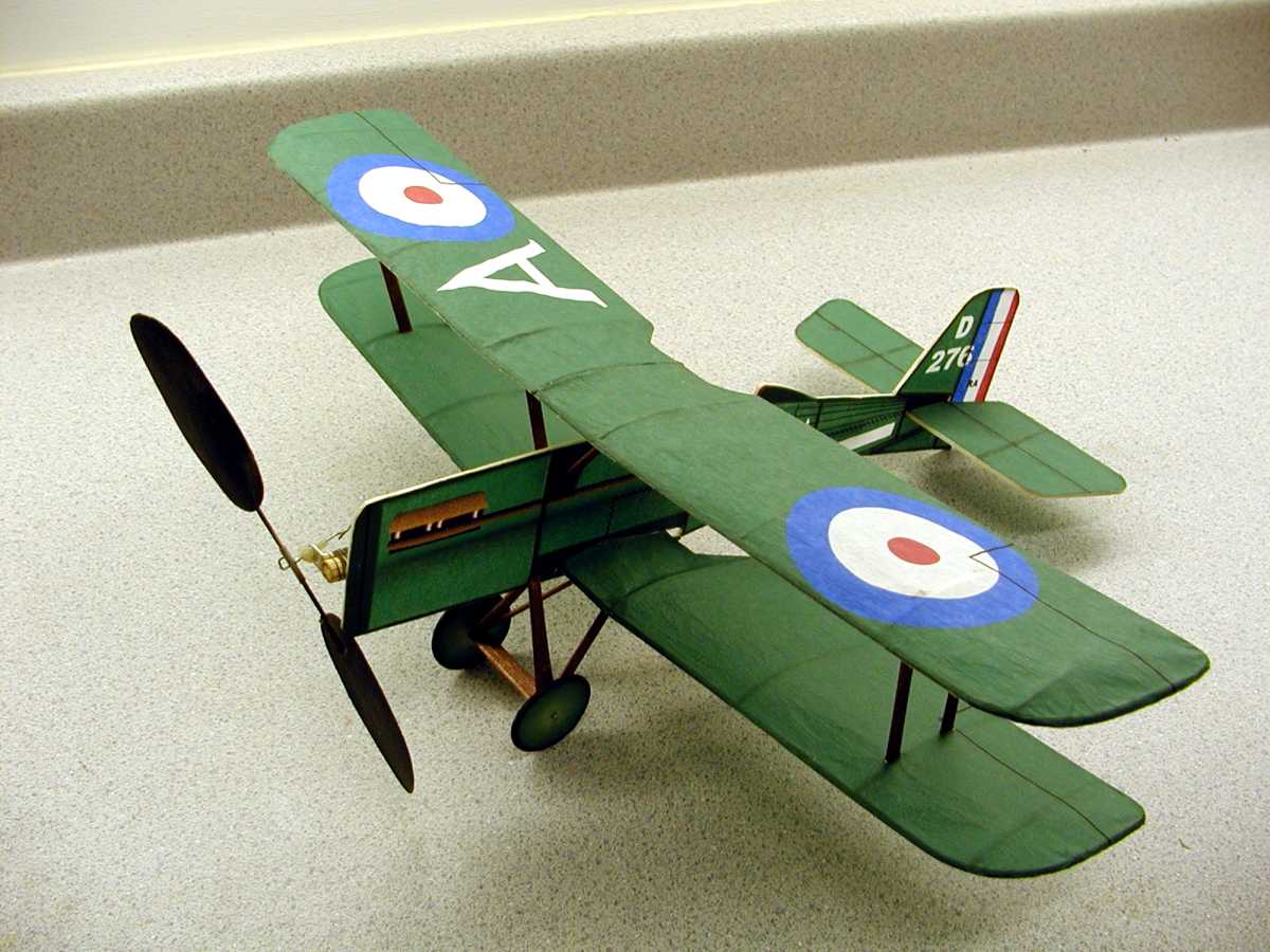 Here is the completed model sporting the ink jet printed tissue. This model is a No-Cal (reference to no calories due to the profile fuselage) British WWI SE-5a built to the Flying Aces Club (FAC) rules. The plan for this model can be found in the downloadable plans section of the web site. As you can see, even a simple model like this No-Cal SE-5a can be nicely dressed up by using ink jet printed tissue paper.