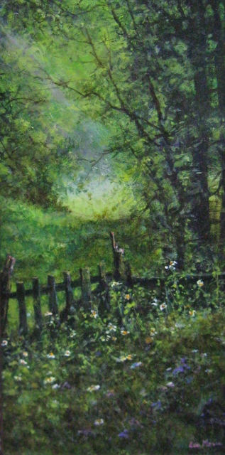 Messa, Flower Garden, 12" x 6" Acrylic