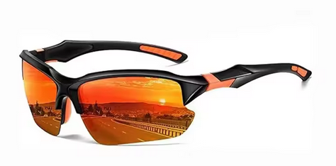 Sportliche polarisierte Sonnenbrille zum Radfahren, Angeln und für den Urlaub. Sonnenbrillen mit UV400-Filter für Damen und Herren.
Schwarz und Orange