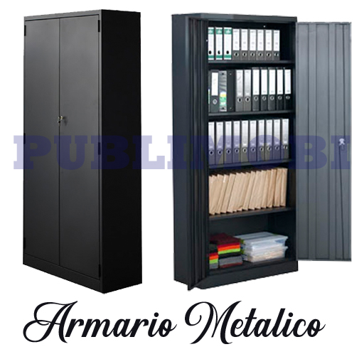ARMARIO METÁLICO.
Estructura metálica.
Color negro.
puertas abatibles.
4 bandejas internas.