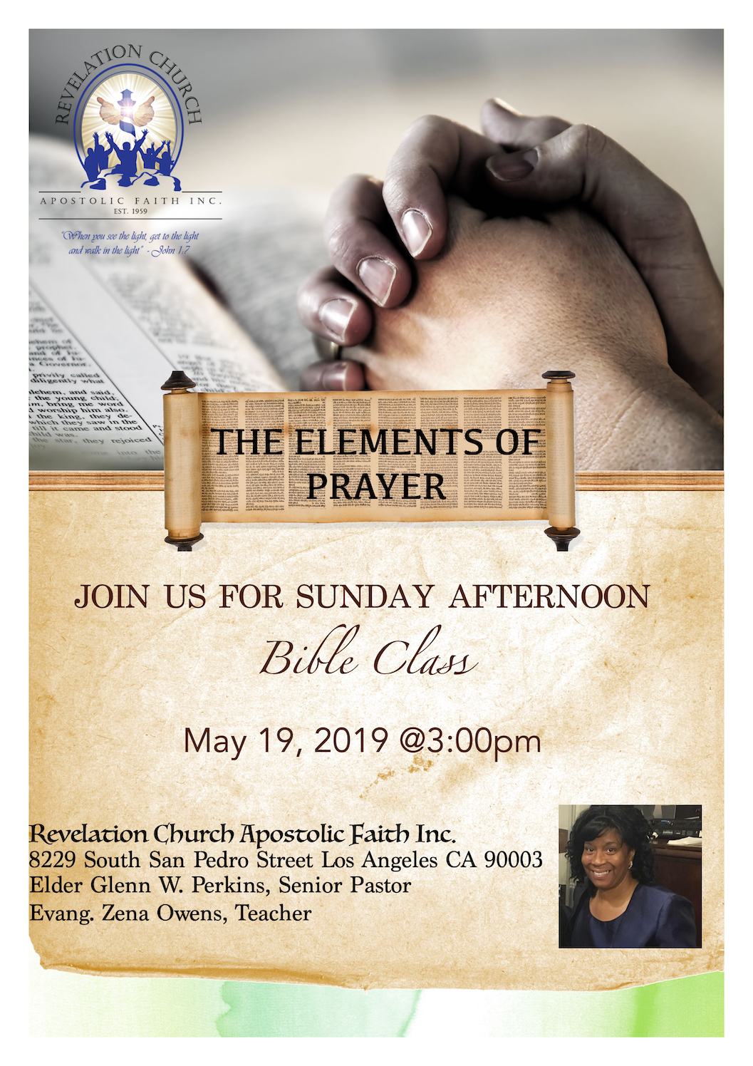 Sunday Afternoon Bible Class May