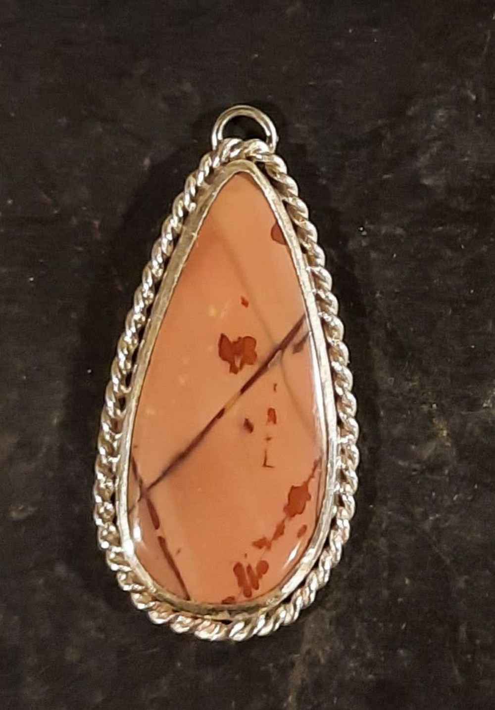 JPn010 Jasper and Silver with twisted wire surround