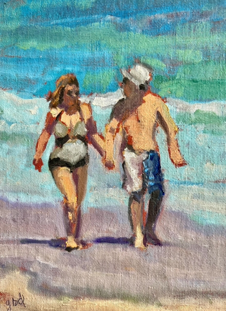 Dodson, Strolling, 10x8 Oil