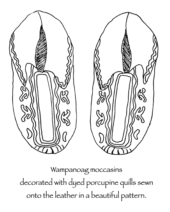 wampanoag moccasins thanksgiving coloring pages many hoops