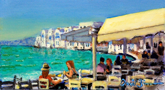 Zimmerman, Cafe Metaxa, 6x12 Oil 