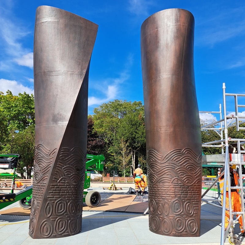 King Edward Memorial Park Foreshore Thames Tideway. AM.7 bronze finish on cast iron ventilation columns. Artistic Metals King Edward Memorial Park Foreshore Thames Tideway. AM.7 bronze finish on cast iron ventilation columns. Artistic Metals