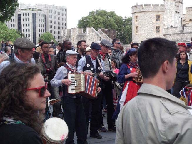 Whitethorne band outside the Tower of London