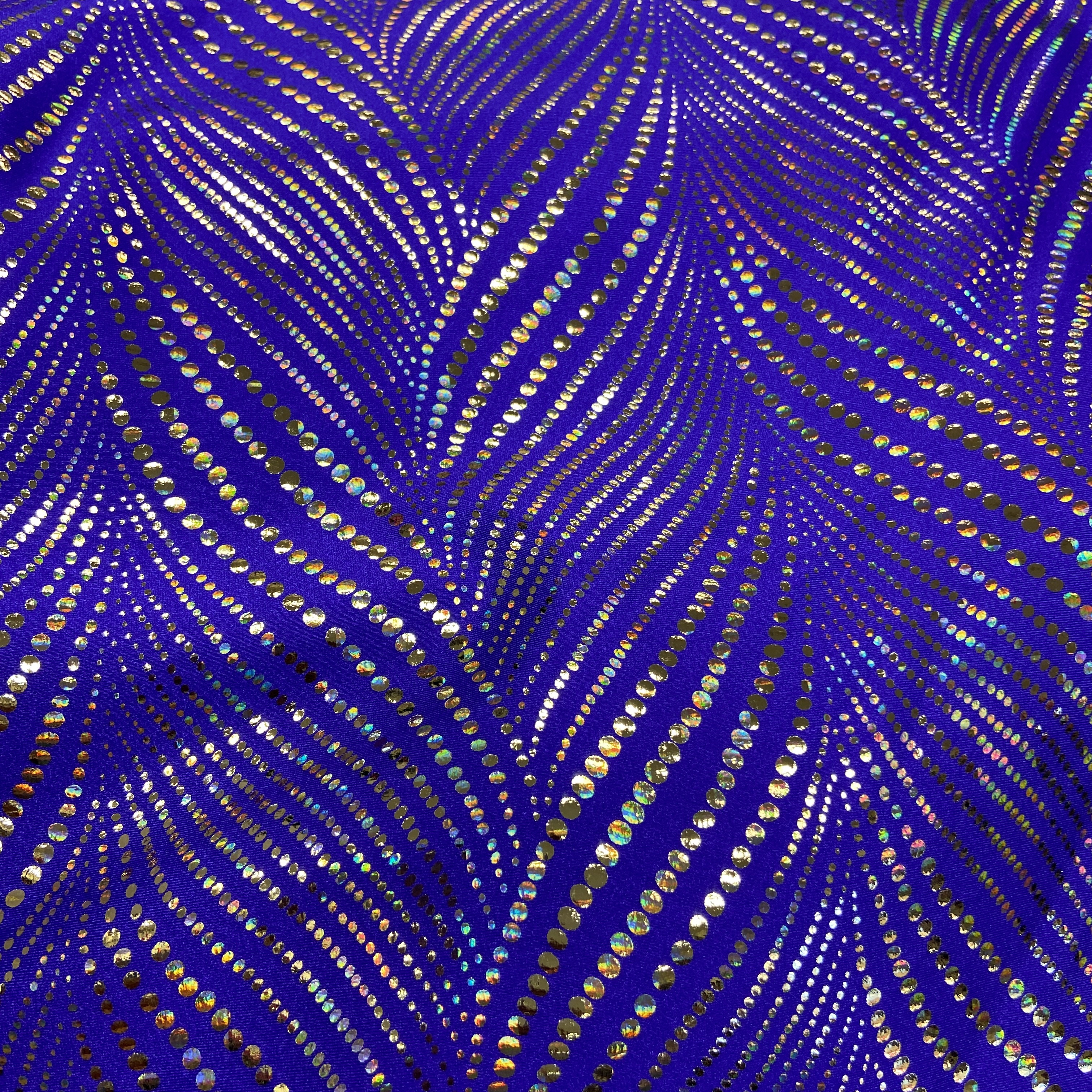Gold hologram on purple 