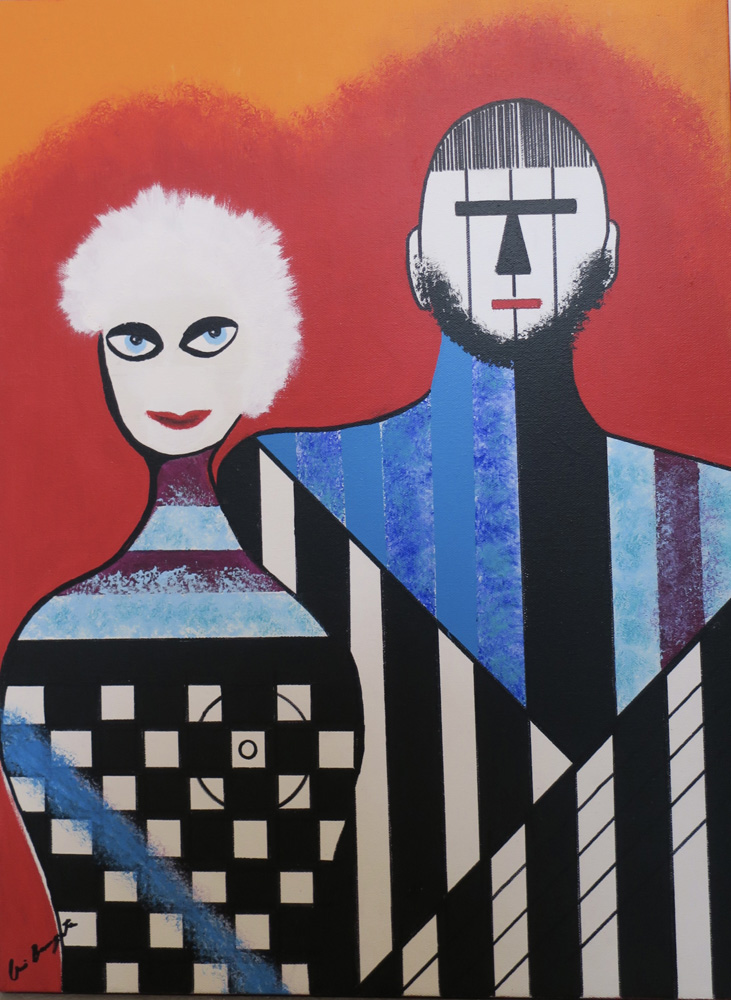 White Haired Woman With Her Man  18 x 24